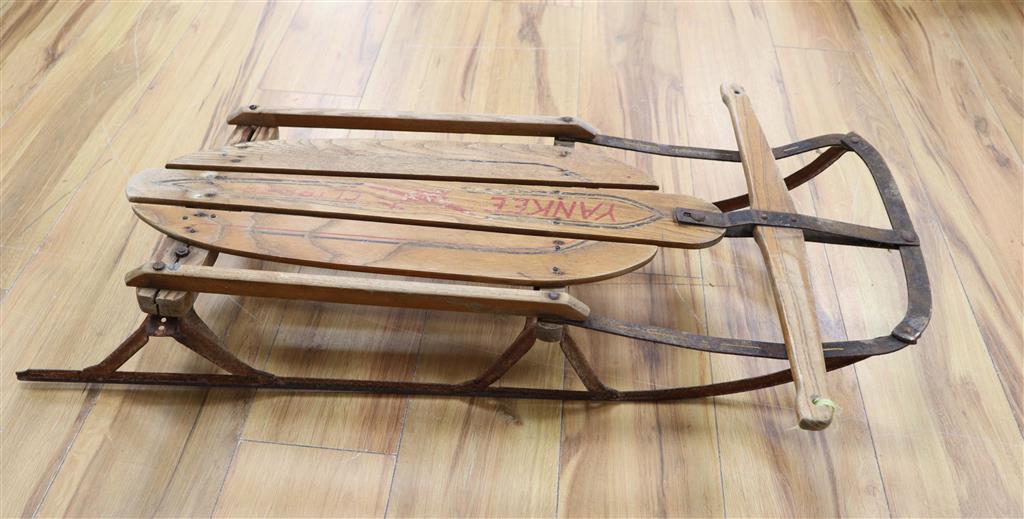 A 1950s American Yankee Clipper toboggan, 85cm